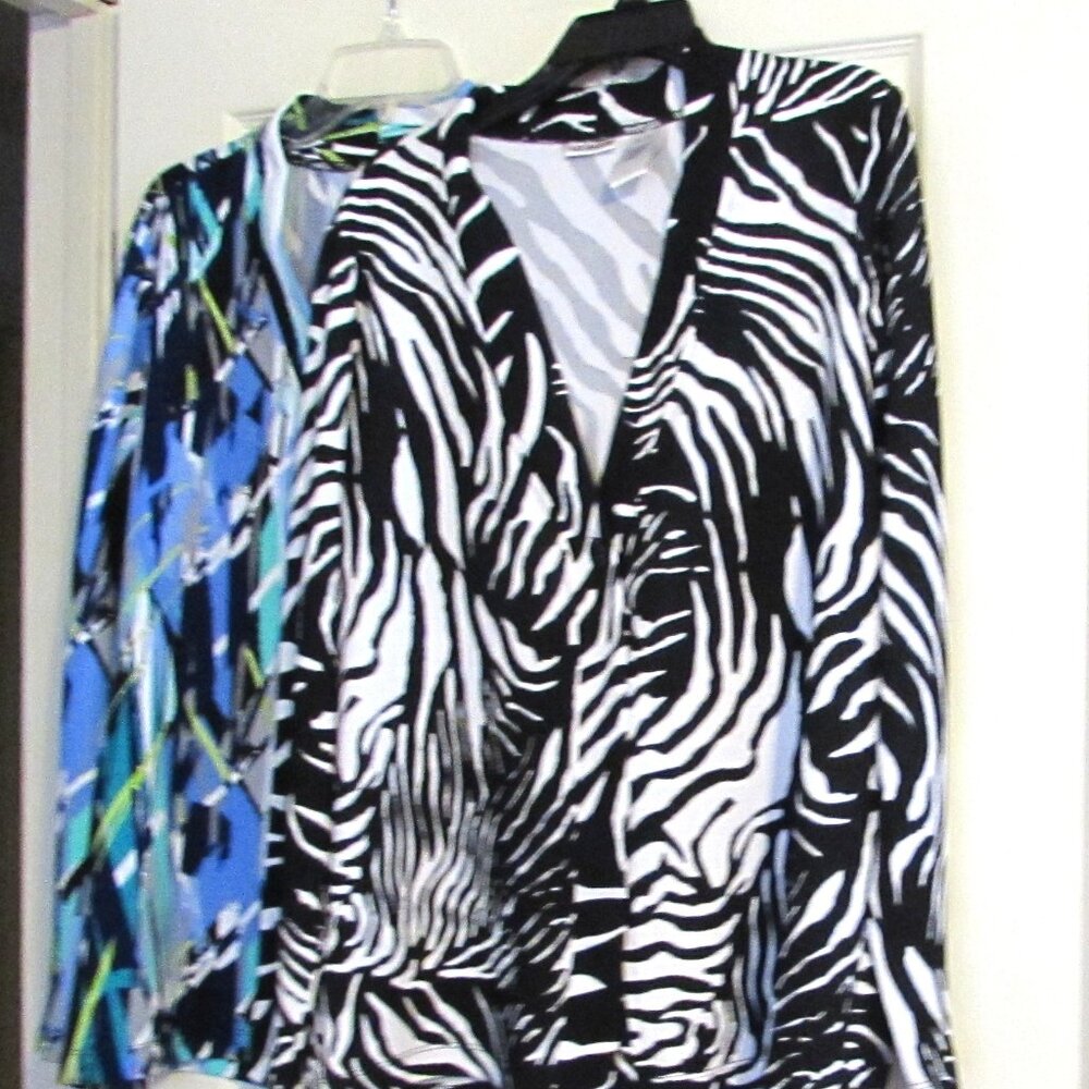 LIZ BAKER Bundle of 2 Lightweight Long Sleeve Cardigan Jackets Size XL